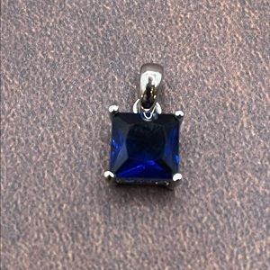 Blue Sapphire New & .925 Silver Pendant (Chain Not Included See Info) Necklace